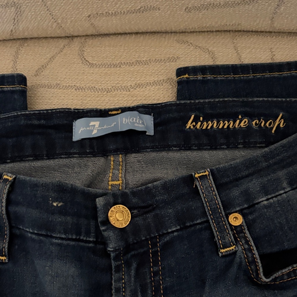 7 For All Mankind Women's Kimmie Crop Jeans - Dark Wash